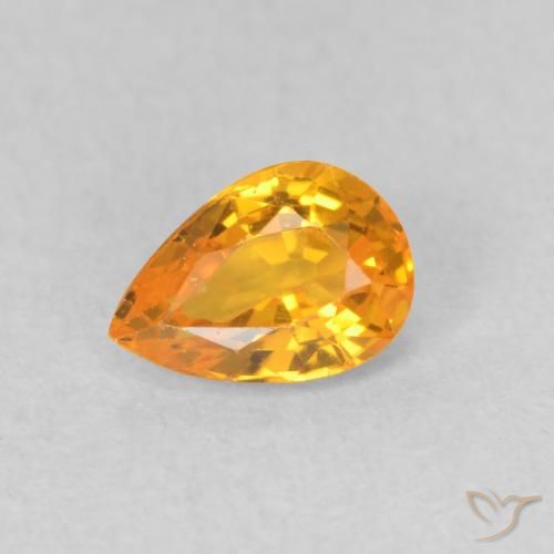 0.51ct Натуральный Оранжево-золотой Сапфир, Форма груши, VVS-VS
