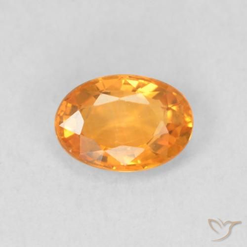 0.57ct Натуральный Оранжево-золотой Сапфир, Овал, VVS-VS