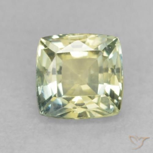 0.58ct Натуральный Желтовато-зеленый Сапфир, Подушка, VS-SI