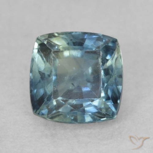 0.68ct Натуральный Светло-сине-зеленый Сапфир, Подушка, VS-SI