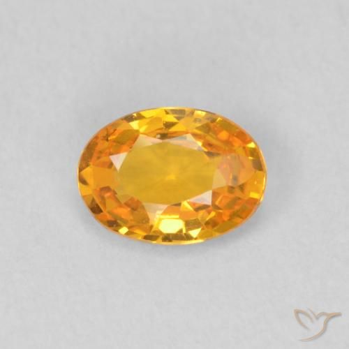 0.52ct Натуральный Ярко-оранжевый Сапфир, Овал, Чистота VS, Photo A