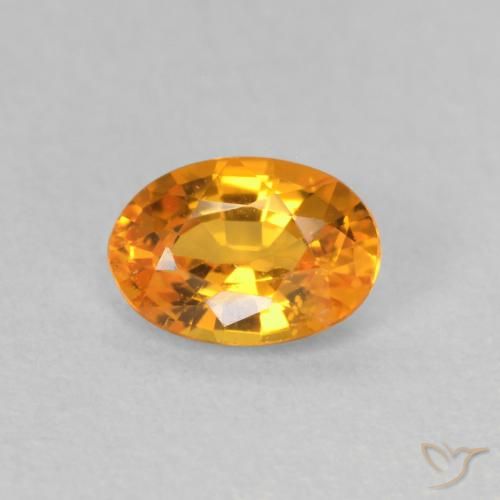 0.59ct Натуральный Абрикос Апельсин Сапфир, Овал, Чистота VS