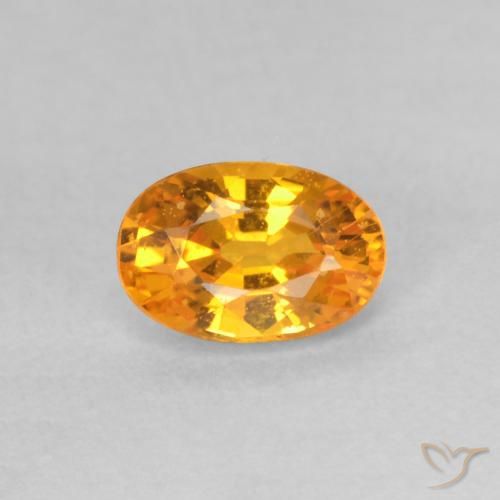 0.65ct Натуральный Абрикос Апельсин Сапфир, Овал, Чистота VS