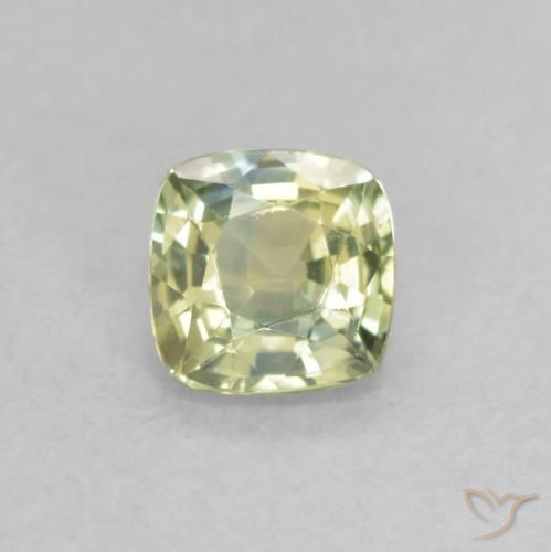 0.48ct Натуральный Желтовато-зеленый Сапфир, Подушка, VVS-VS