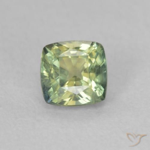 0.50ct Натуральный Желтовато-зеленый Сапфир, Подушка, VVS-VS