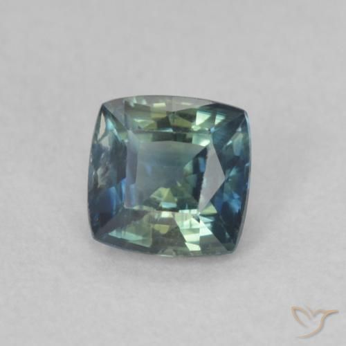 0.53 карата, натуральный Teal Blue Сапфир, Подушка, VVS-VS