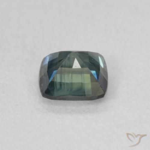 0.53 карата, натуральный Teal Blue Сапфир, Подушка, VVS-VS