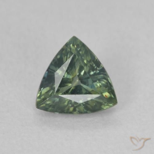 0.52ct Натуральный Зеленый Сапфир, Триллион, VVS-VS