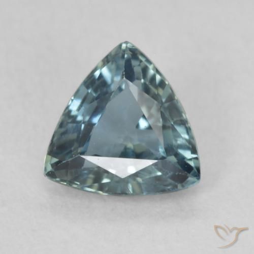 0.56ct Натуральный Зеленовато-синий Сапфир, Триллион, Чистота VS