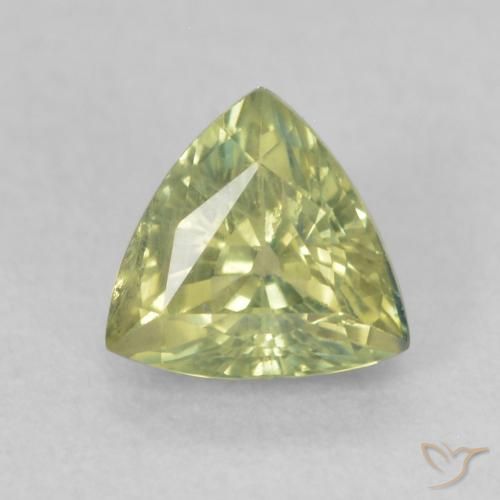 0.65ct Натуральный Средний желтый Сапфир, Триллион, Чистота VS