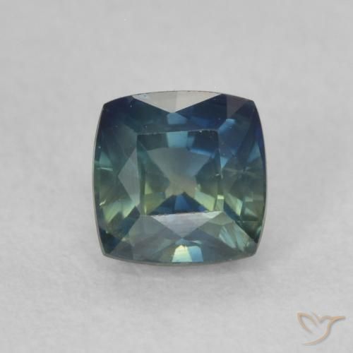0.54ct Натуральный Бирюзовый Сапфир, Подушка, Чистота VS