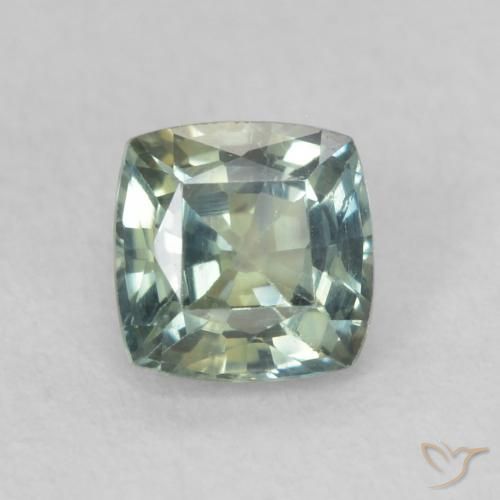 0.55ct Натуральный Желтовато-зеленый Сапфир, Подушка, Чистота VS