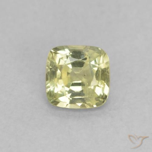 0.38ct Натуральный Светло-желтый Сапфир, Подушка, Чистота VS