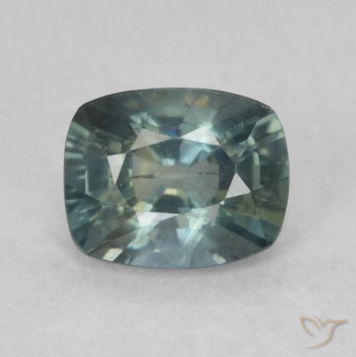 0.73ct Натуральный Голубовато-зеленый Сапфир, Подушка, Чистота VS