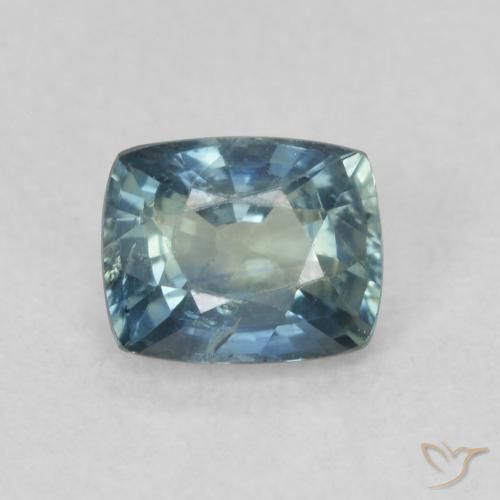 0.85ct Натуральный Teal Blue Сапфир, Подушка, Чистота VS