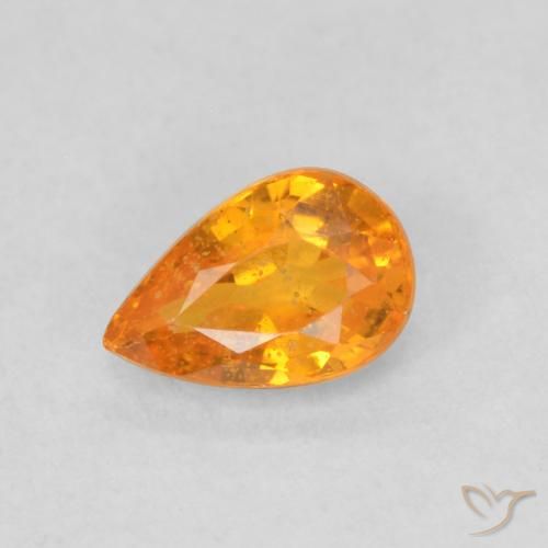 0.56ct Натуральный Абрикос Апельсин Сапфир, Форма груши, Чистота VS