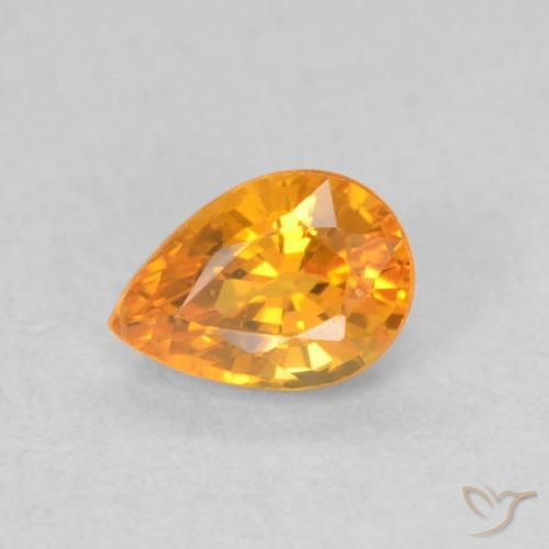 0.62ct Натуральный Абрикос Апельсин Сапфир, Форма груши, Чистота VS