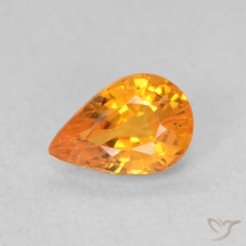 0.64ct Натуральный Средний апельсин Сапфир, Форма груши, Чистота VS