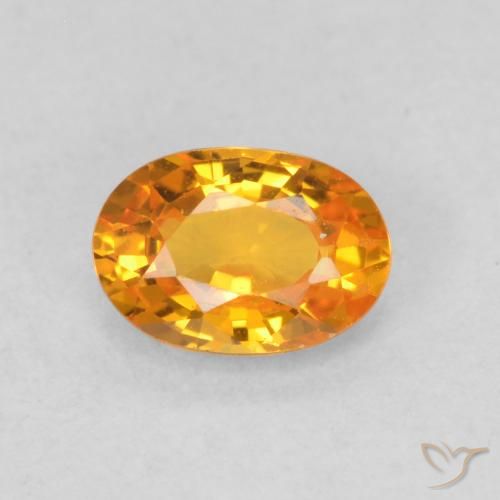 0.68ct Натуральный Ярко-оранжевый Сапфир, Овал, Чистота VS