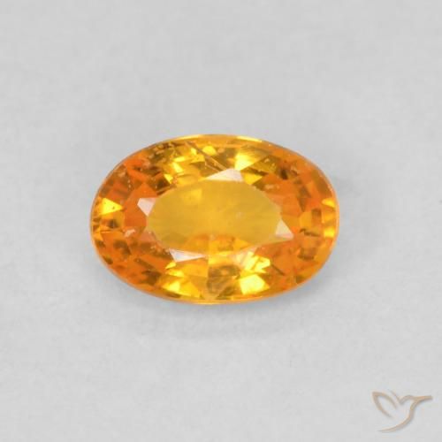 0.54ct Натуральный Ярко-оранжевый Сапфир, Овал, Чистота VS