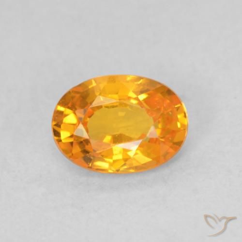 0.59ct Натуральный Ярко-оранжевый Сапфир, Овал, Чистота VS