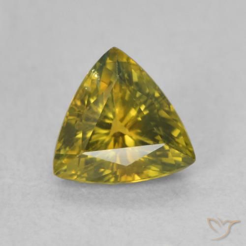 0.72ct Натуральный Травянисто-зелёный Сапфир, Триллион, VVS-VS