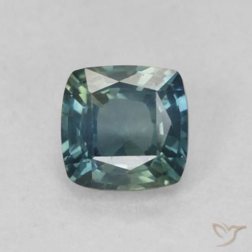 0.74ct Натуральный Средний сине-зеленый Сапфир, Подушка, VVS-VS