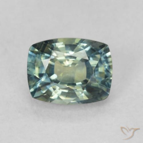0.76ct Натуральный Средний сине-зеленый Сапфир, Подушка, VVS-VS