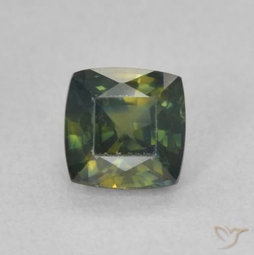 0.67ct Натуральный Желтовато-зеленый Сапфир, Подушка, VVS-VS
