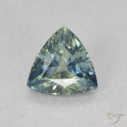 0.56ct Натуральный Голубовато-зеленый Сапфир, Триллион, Чистота VS