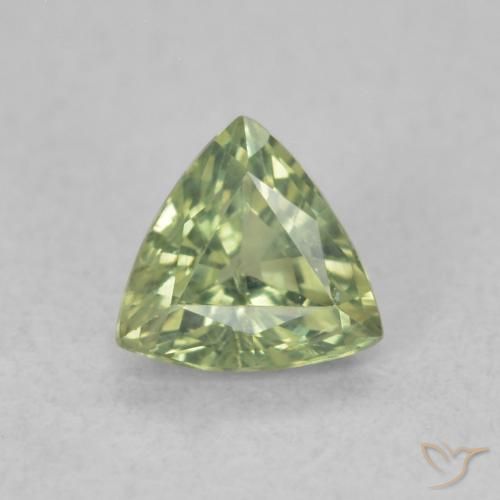 0.55ct Натуральный Теплый зеленый Сапфир, Триллион, Чистота VS