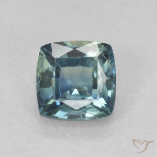 0.76ct Натуральный Бирюзовый Сапфир, Подушка, Чистота VS