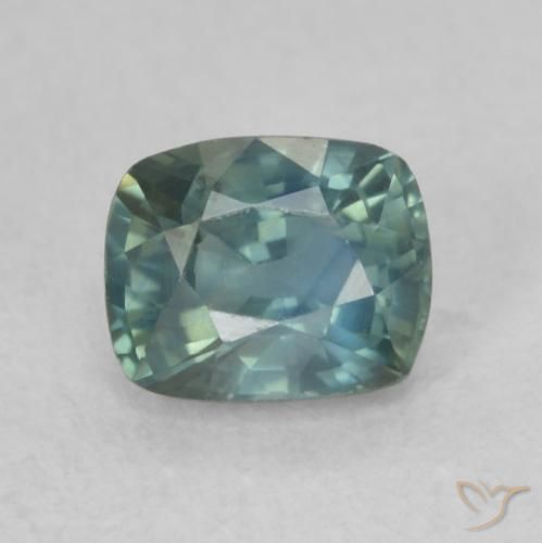 0.84ct Натуральный Бирюзовый Сапфир, Подушка, Чистота VS