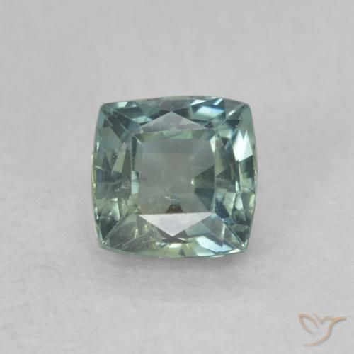 0.65ct Натуральный Голубовато-зеленый Сапфир, Подушка, Чистота VS