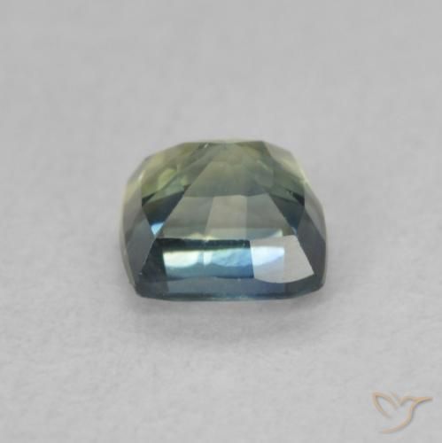 0.65 карата, натуральный Голубовато-зеленый Сапфир, Подушка, Чистота VS