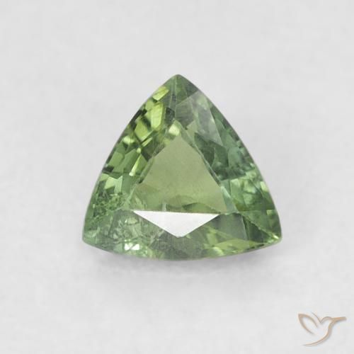 0.38ct Натуральный Средний зеленый Сапфир, Триллион, Чистота VS