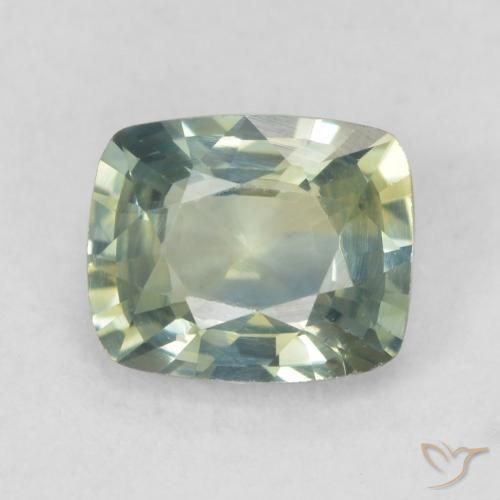 0.92ct Натуральный Желтовато-зеленый Сапфир, Подушка, Чистота VVS