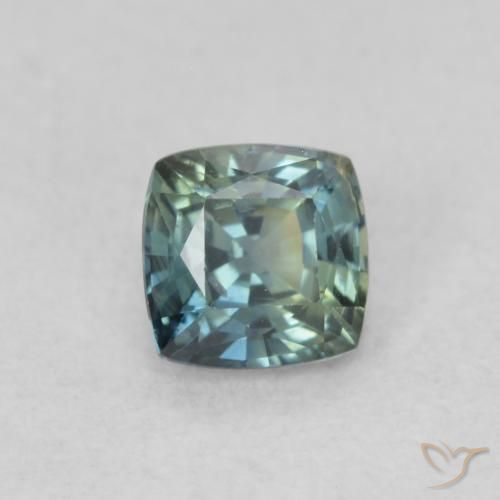 0.54ct Натуральный Teal Blue Сапфир, Подушка, Чистота VS