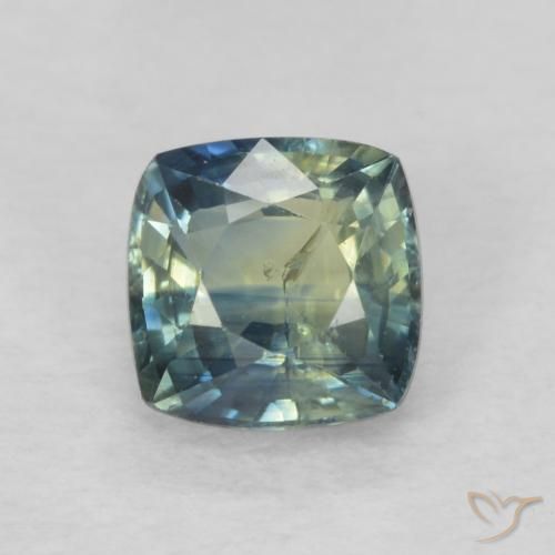 0.77ct Натуральный Средний сине-зеленый Сапфир, Подушка, VS-SI