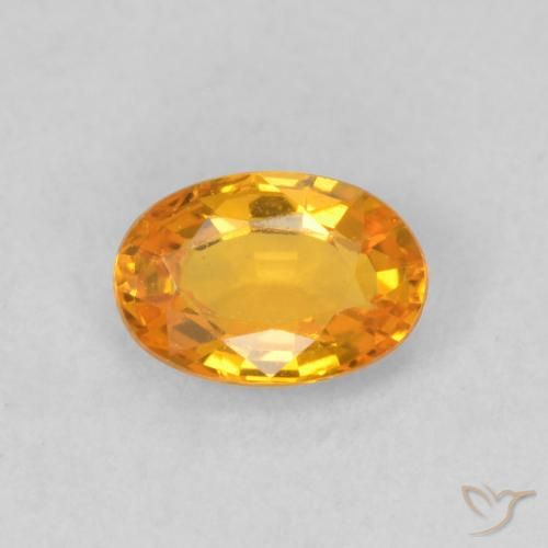 0.63ct Натуральный Абрикос Апельсин Сапфир, Овал, VVS-VS
