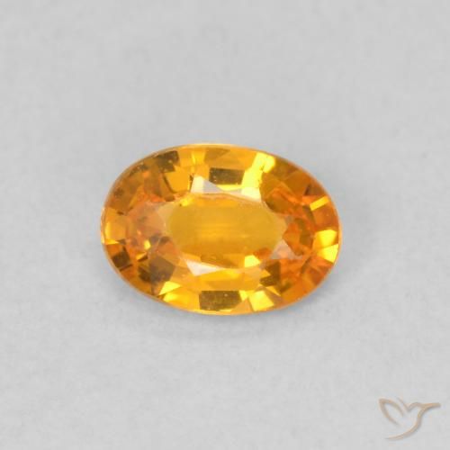 0.50ct Натуральный Ярко-оранжевый Сапфир, Овал, VVS-VS