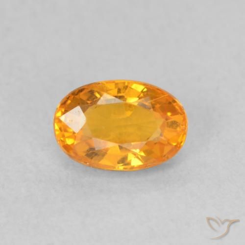 0.69ct Натуральный Ярко-оранжевый Сапфир, Овал, VVS-VS