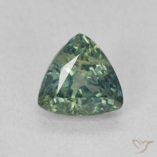 0.79ct Натуральный Сине-зеленый Сапфир, Триллион, Чистота VS