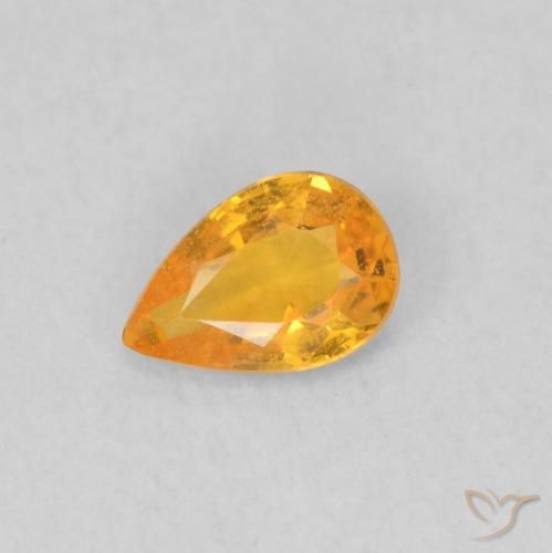 0.45ct Натуральный Средний апельсин Сапфир, Форма груши, Чистота VS