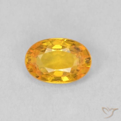 0.59ct Натуральный Ярко-оранжевый Сапфир, Овал, Чистота VS