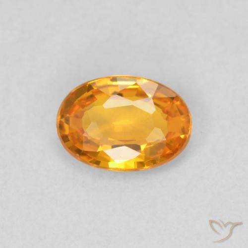 0.52ct Натуральный Ярко-оранжевый Сапфир, Овал, VVS-VS