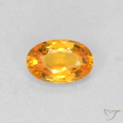 0.54ct Натуральный Ярко-оранжевый Сапфир, Овал, VVS-VS