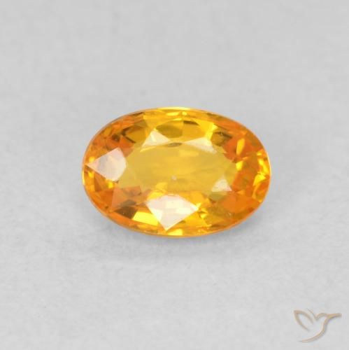 0.55ct Натуральный Ярко-оранжевый Сапфир, Овал, VVS-VS
