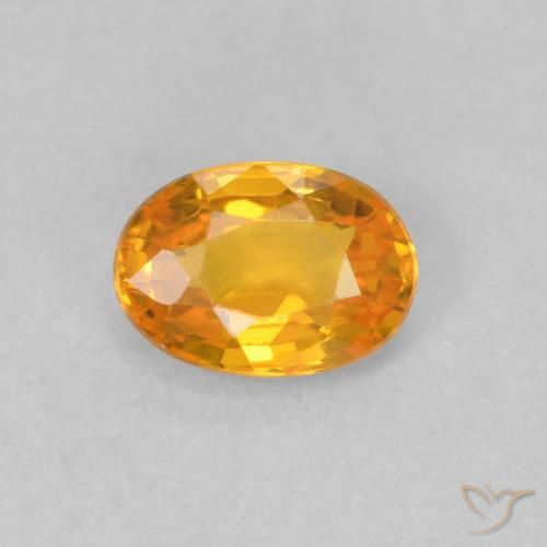 0.63ct Натуральный Ярко-оранжевый Сапфир, Овал, VVS-VS