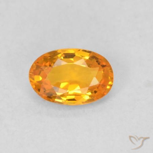 0.56ct Натуральный Ярко-оранжевый Сапфир, Овал, VVS-VS